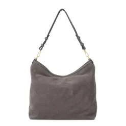 Abro Hobo Bag Signature aus Veloursleder grau Crossbody Bag
