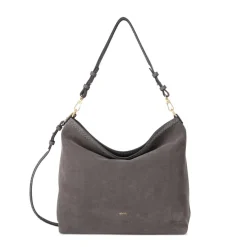 Abro Hobo Bag Signature aus Veloursleder grau Crossbody Bag
