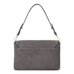 Abro Schultertasche Twist aus Veloursleder grau Crossbody Bag