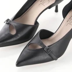 Agl Pumps aus Leder schwarz Schnürschuhe