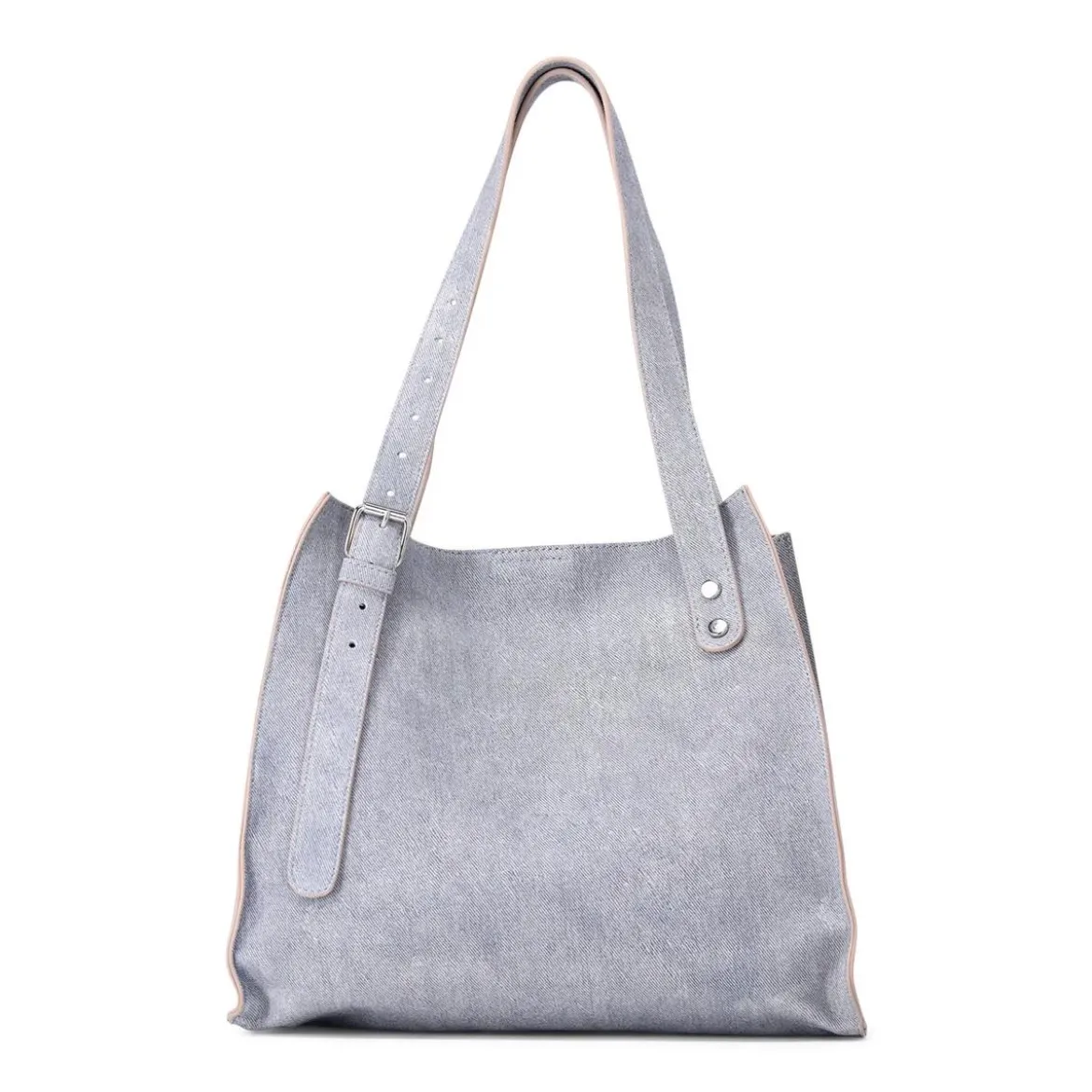 Agl Schultertasche aus Leder blau Shopper