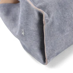 Agl Schultertasche aus Leder blau Shopper