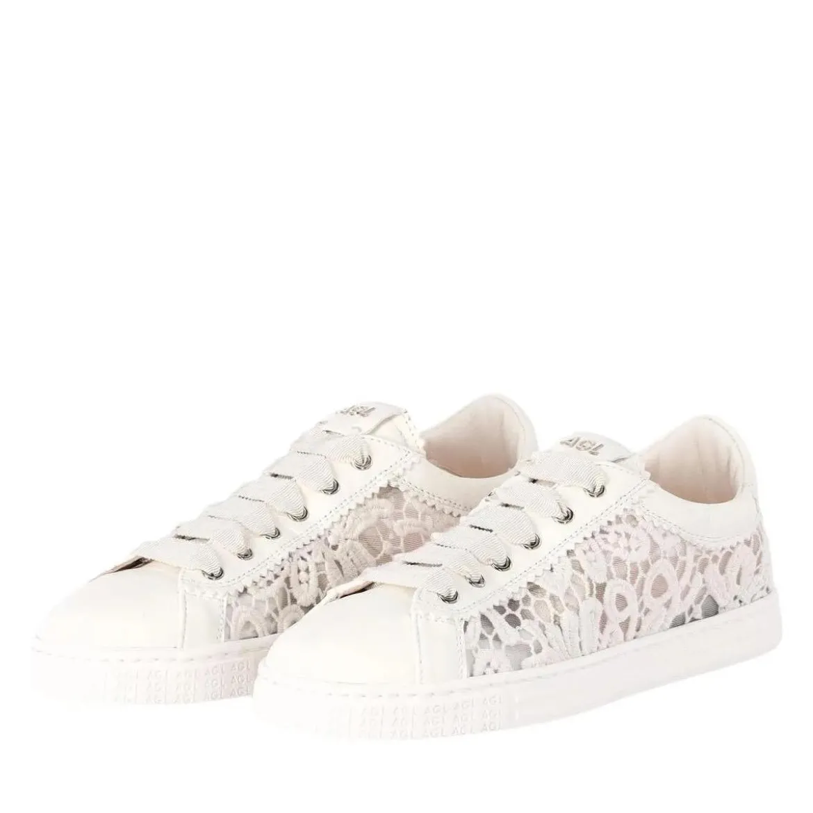 Agl Sneaker Sade mit Spitze weiß Schnürschuhe