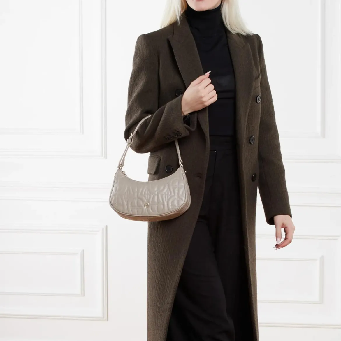 AIGNER Diadora Alpaca Beige Schultertasche