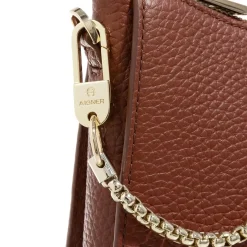 AIGNER Ivy Dark Cognac Crossbody Bag