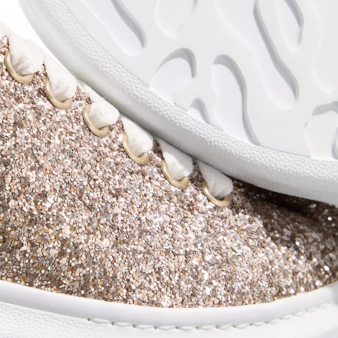 Alexander McQueen Oversize Sneaker Glitter Allover 2228 calico/white Low-Top-Sneaker