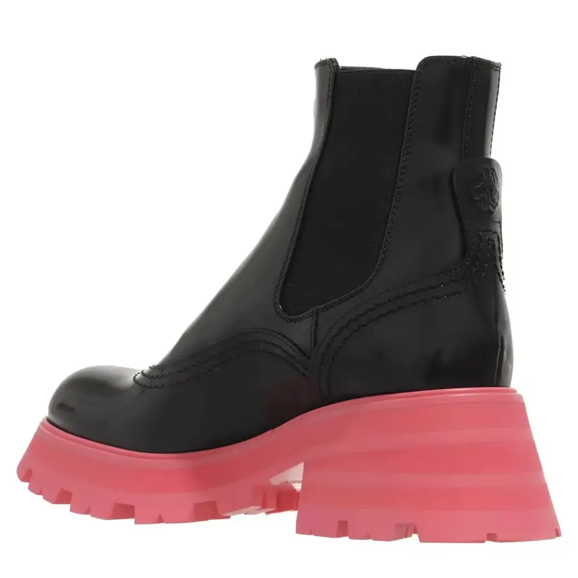 Alexander McQueen Wander Chelsea Boots Leather Black/Coral Chelsea Boots