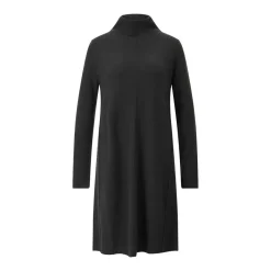 Allude Midikleid mit Stehkragen Schwarz Midikleid