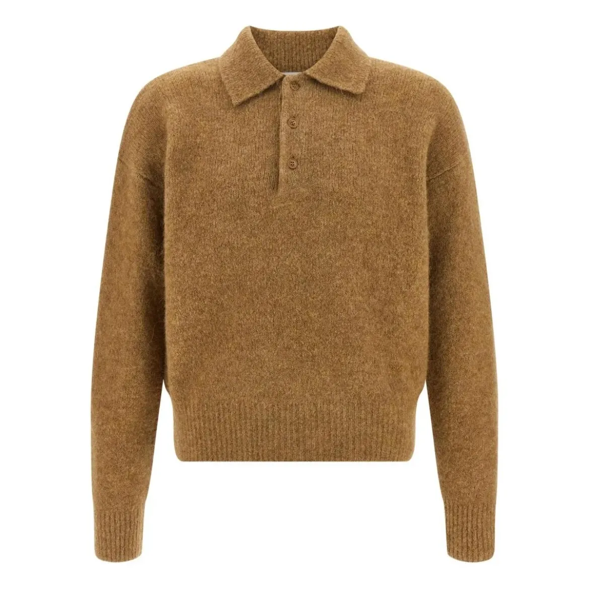 AMI Paris 'Ami' Polo Shirt Brown Poloshirt