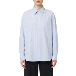 AMI Paris Gestreifte Hemdbluse blau Hemd