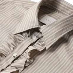AMI Paris Hemdbluse mit Rüschen beige Bluse