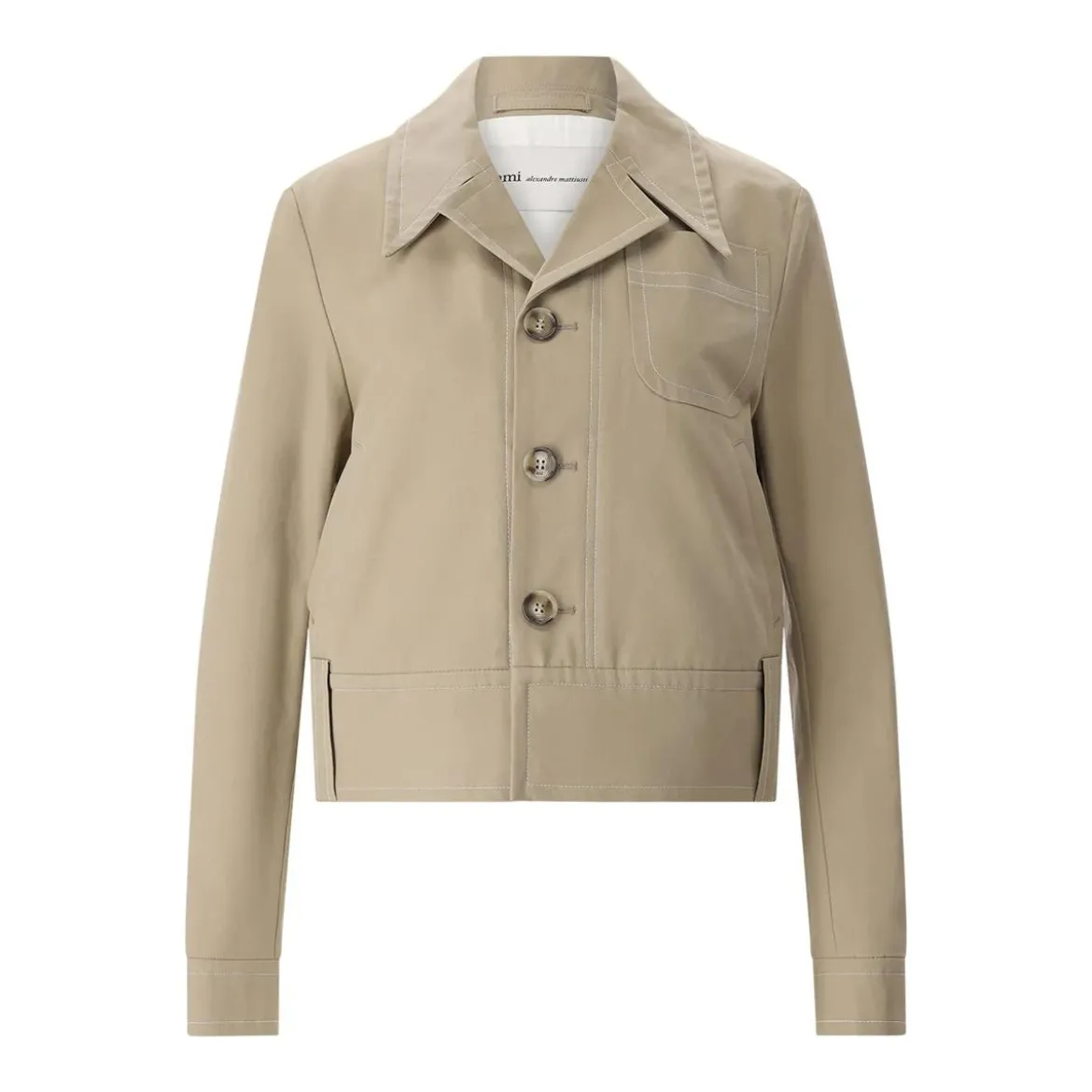 AMI Paris Kurze Jacke aus Baumwollmix braun Übergangsjacke