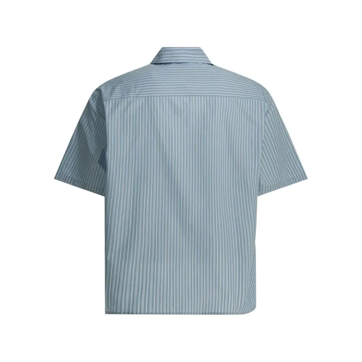 AMI Paris Light Blue Short-Sleeve Shirt With Pearl Accents Grey Hemd