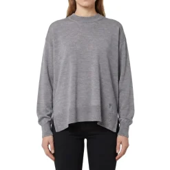 AMI Paris Pullover mit Wolle und Seide grau Pullover