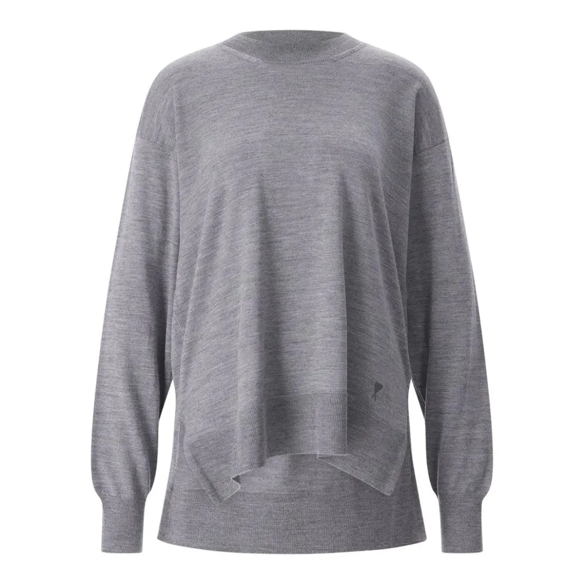 AMI Paris Pullover mit Wolle und Seide grau Pullover