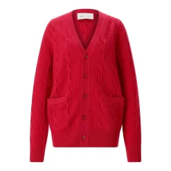 AMI Paris Strickjacke aus Merinowolle rot Strickjacke