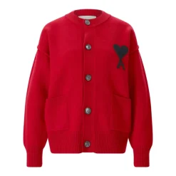 AMI Paris Strickjacke aus Wolle rot Strickjacke