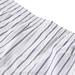 AMI Paris Vertical Stripe Bermuda Shorts With Elastic Waistb White Bermuda-Shorts