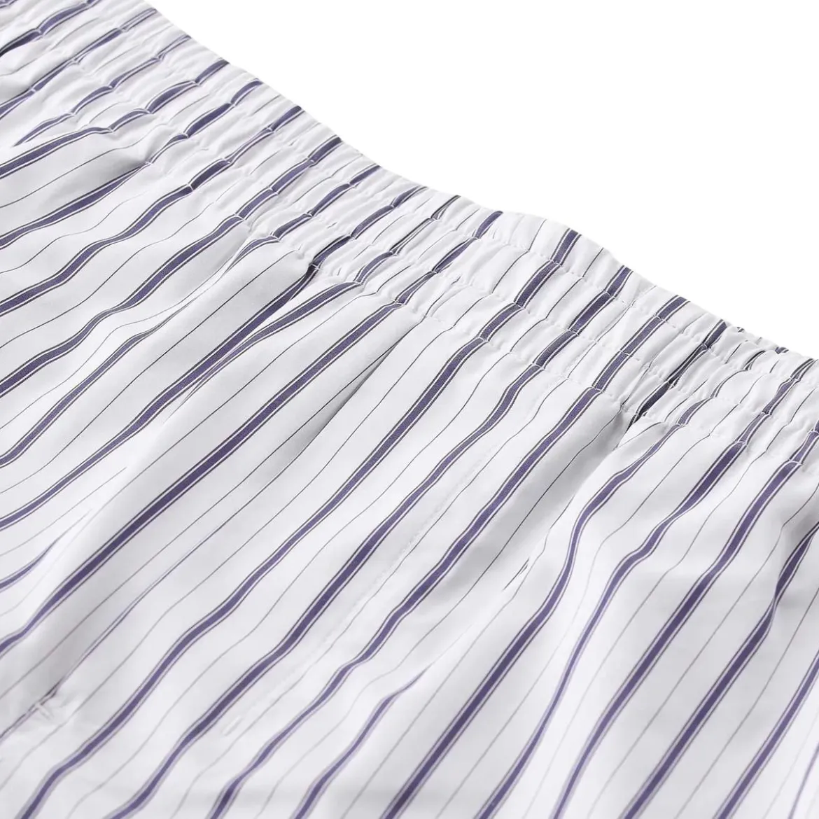 AMI Paris Vertical Stripe Bermuda Shorts With Elastic Waistb White Bermuda-Shorts