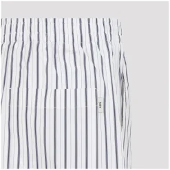 AMI Paris Vertical Stripe Bermuda Shorts With Elastic Waistb White Bermuda-Shorts