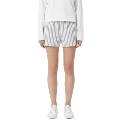 AMI Paris Vertical Stripe Bermuda Shorts With Elastic Waistb White Bermuda-Shorts