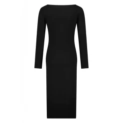 Ana Alcazar Figurbetontes Kleid mit Raffung schwarz Midikleid