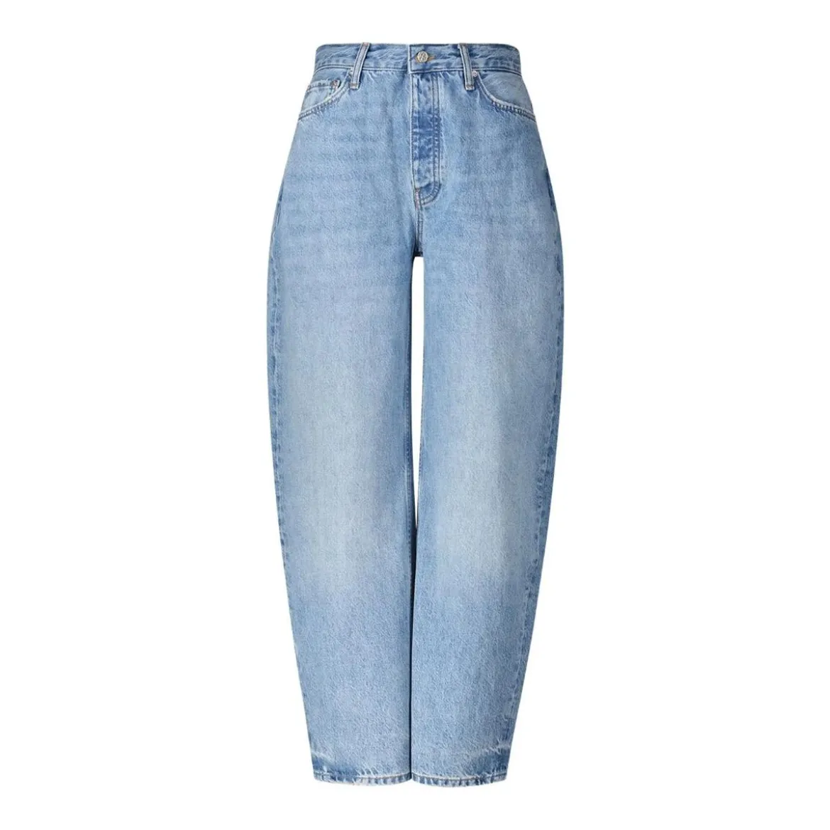 Anine Bing Classic Straight-Leg Jeans With Mid-Rise Waist Grey Straight Leg Jeans