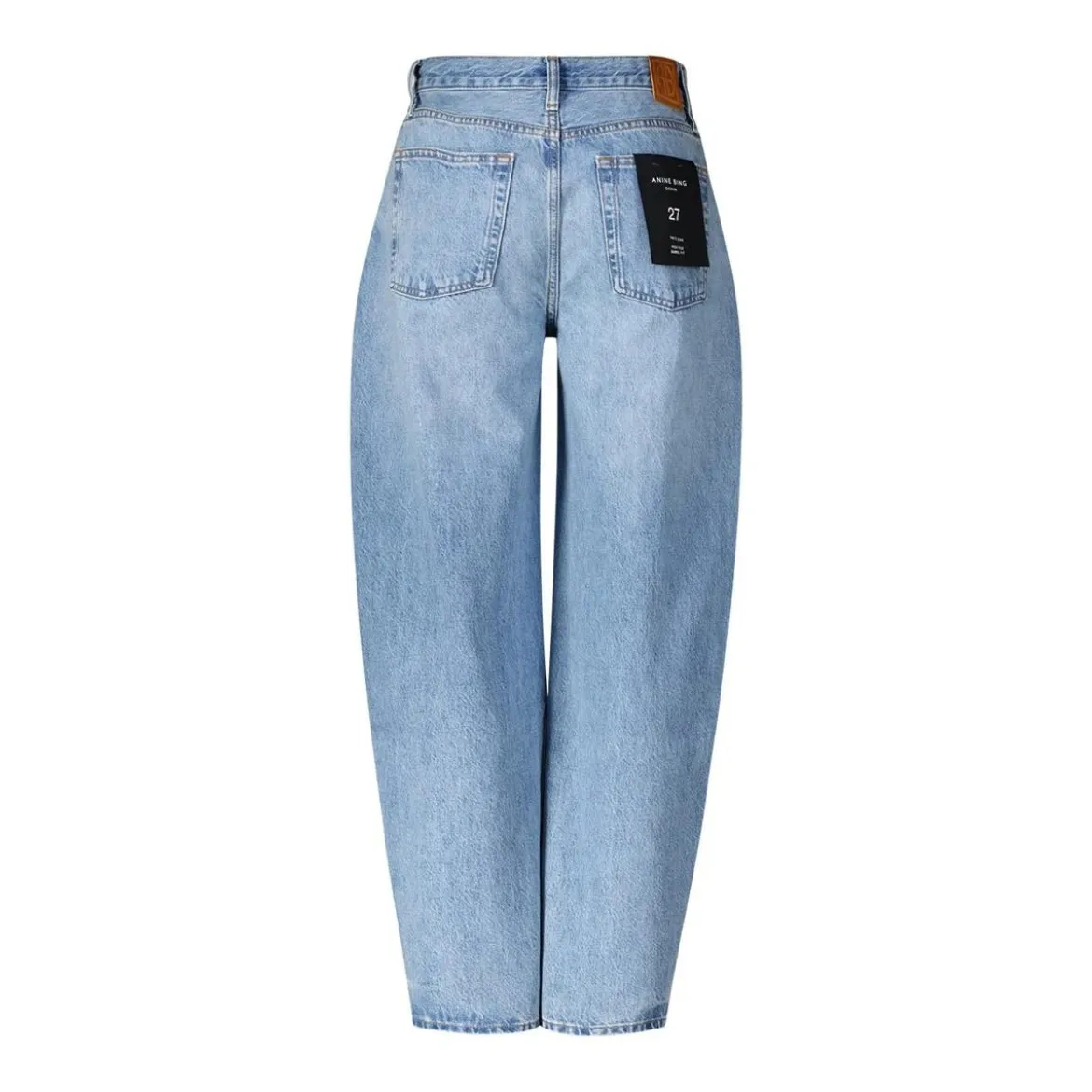 Anine Bing Classic Straight-Leg Jeans With Mid-Rise Waist Grey Straight Leg Jeans