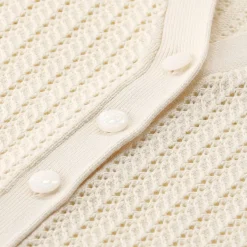 Anine Bing Kurzarm Cardigan weiß Strickjacke