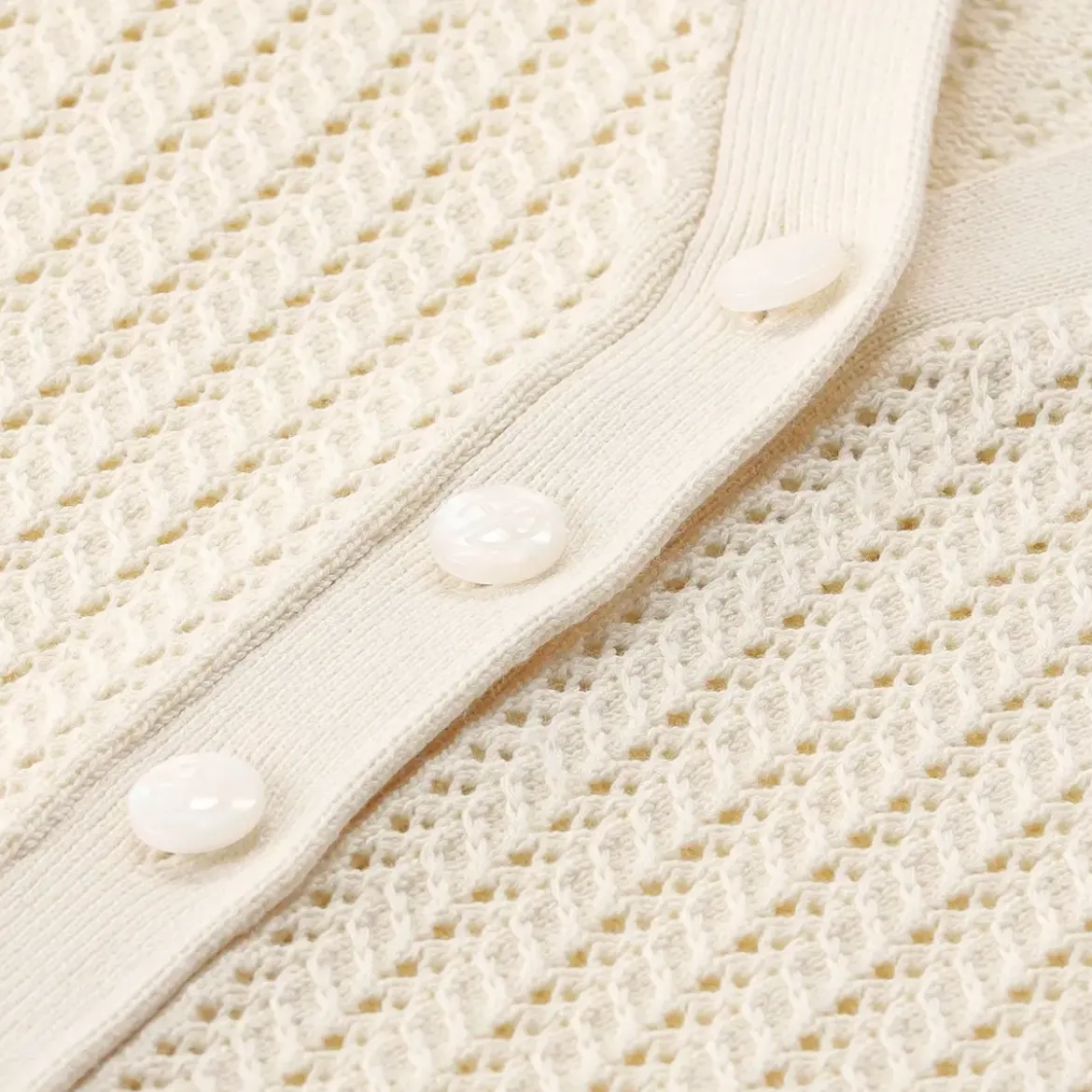 Anine Bing Kurzarm Cardigan weiß Strickjacke