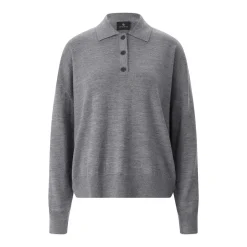 Anine Bing Pullover Lee aus Merinowolle & Kaschmir grau Poloshirt