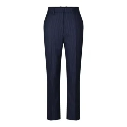 Anine Bing Stoffhose mit Nadelstreifen aus Wolle blau Stoffhose