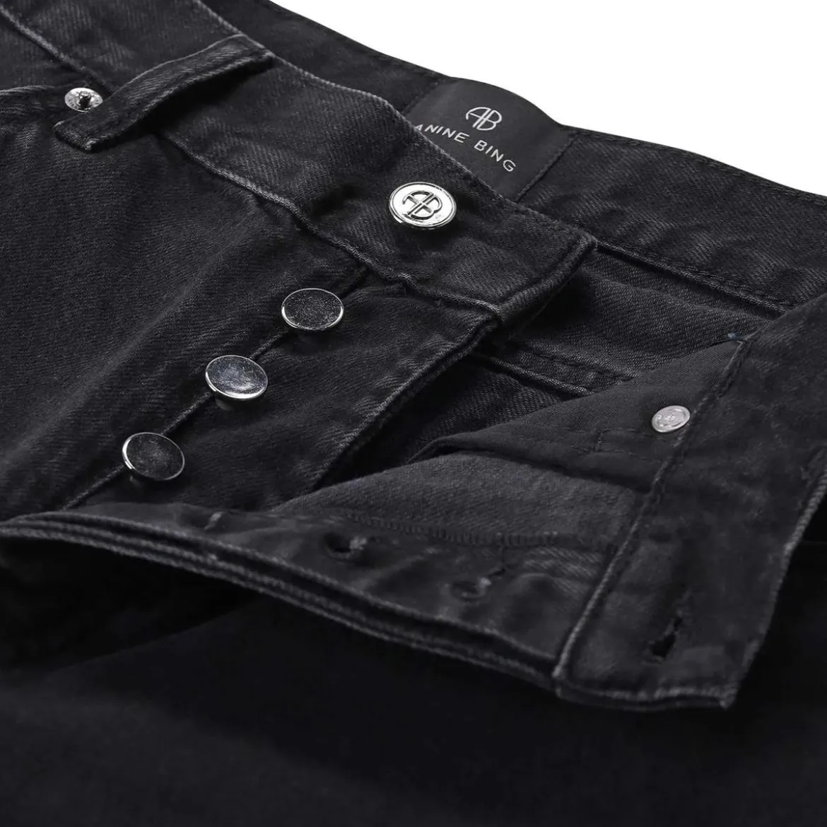 Anine Bing Straight-Fit Jeans Roy schwarz Straight Leg Jeans