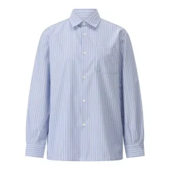 A.P.C. Gestreifte Hemdbluse Sela Hellblau Bluse