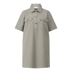 A.P.C. Midi-Kleid im Hemdstyle Graugrün Hemdblusenkleid