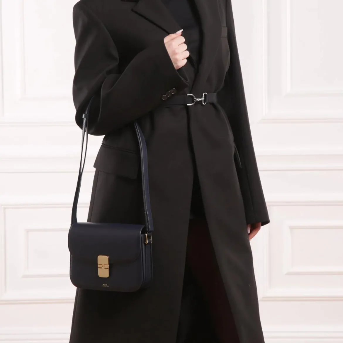 A.P.C. Sac Grace Small Dark Navy Crossbody Bag