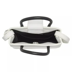 Balenciaga Black Front Logo Top Handle Bag White Minitasche