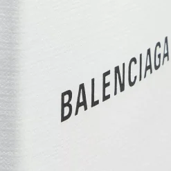 Balenciaga Black Front Logo Top Handle Bag White Minitasche