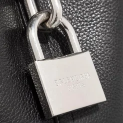 Balenciaga Locker Handbag Leather Black Bucket Bag