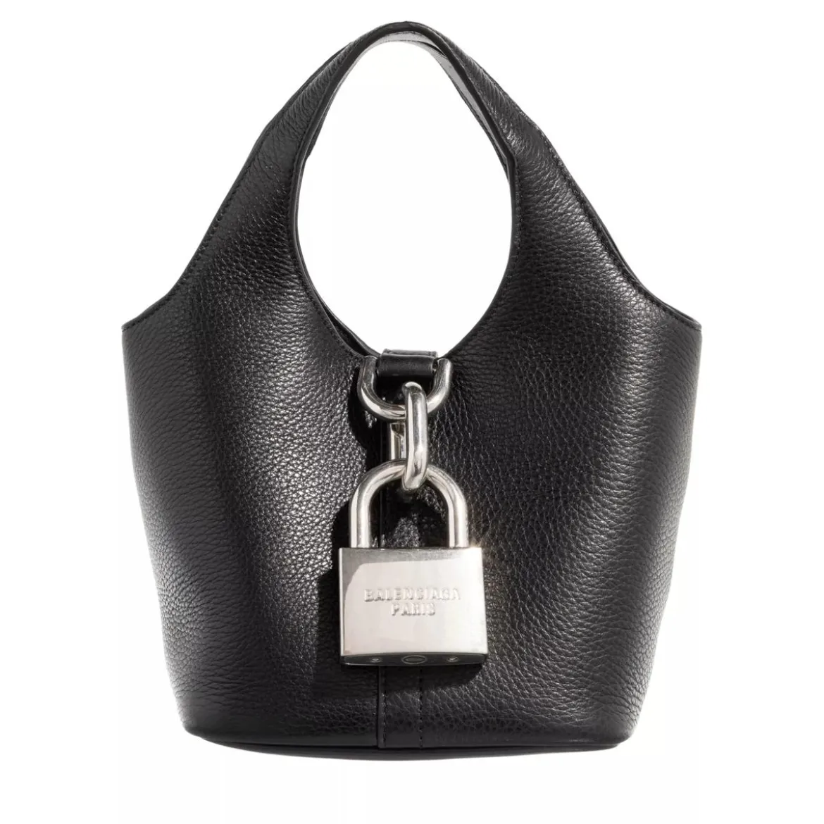 Balenciaga Locker Handbag Leather Black Bucket Bag
