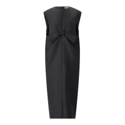 Balenciaga Midikleid mit Wolle & Seide schwarz Midikleid