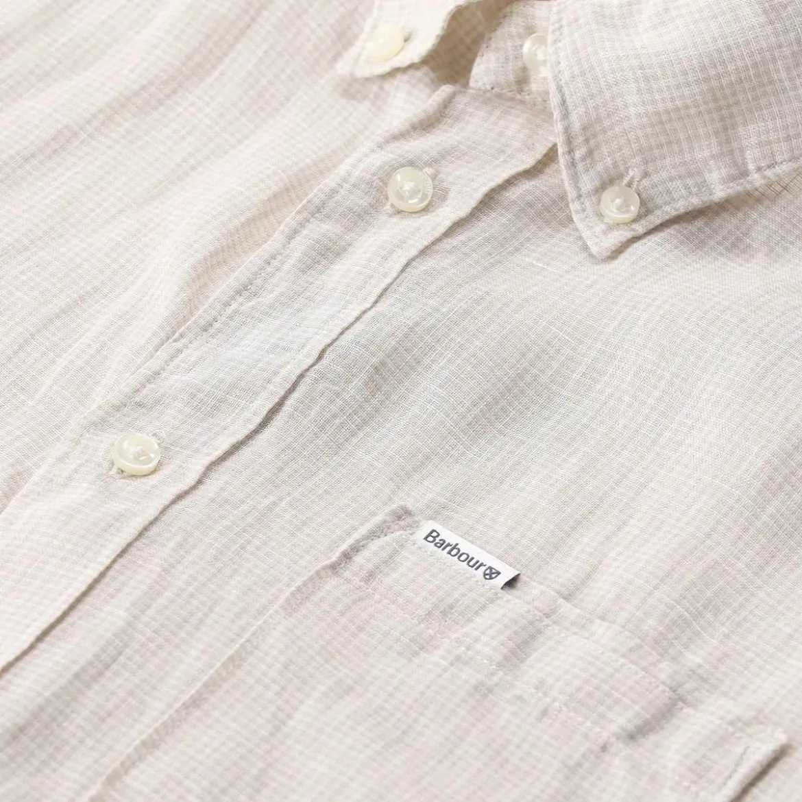 Barbour Hemd Linton aus Leinen beige Hemd