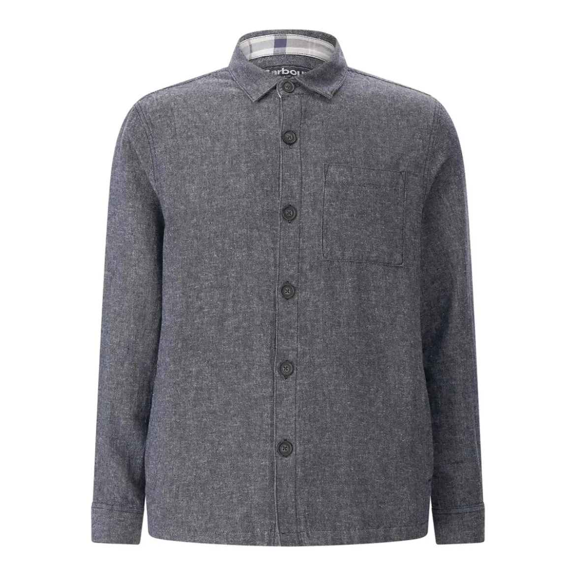 Barbour Overshirt Stillwater aus Leinen-Mix blau Hemd