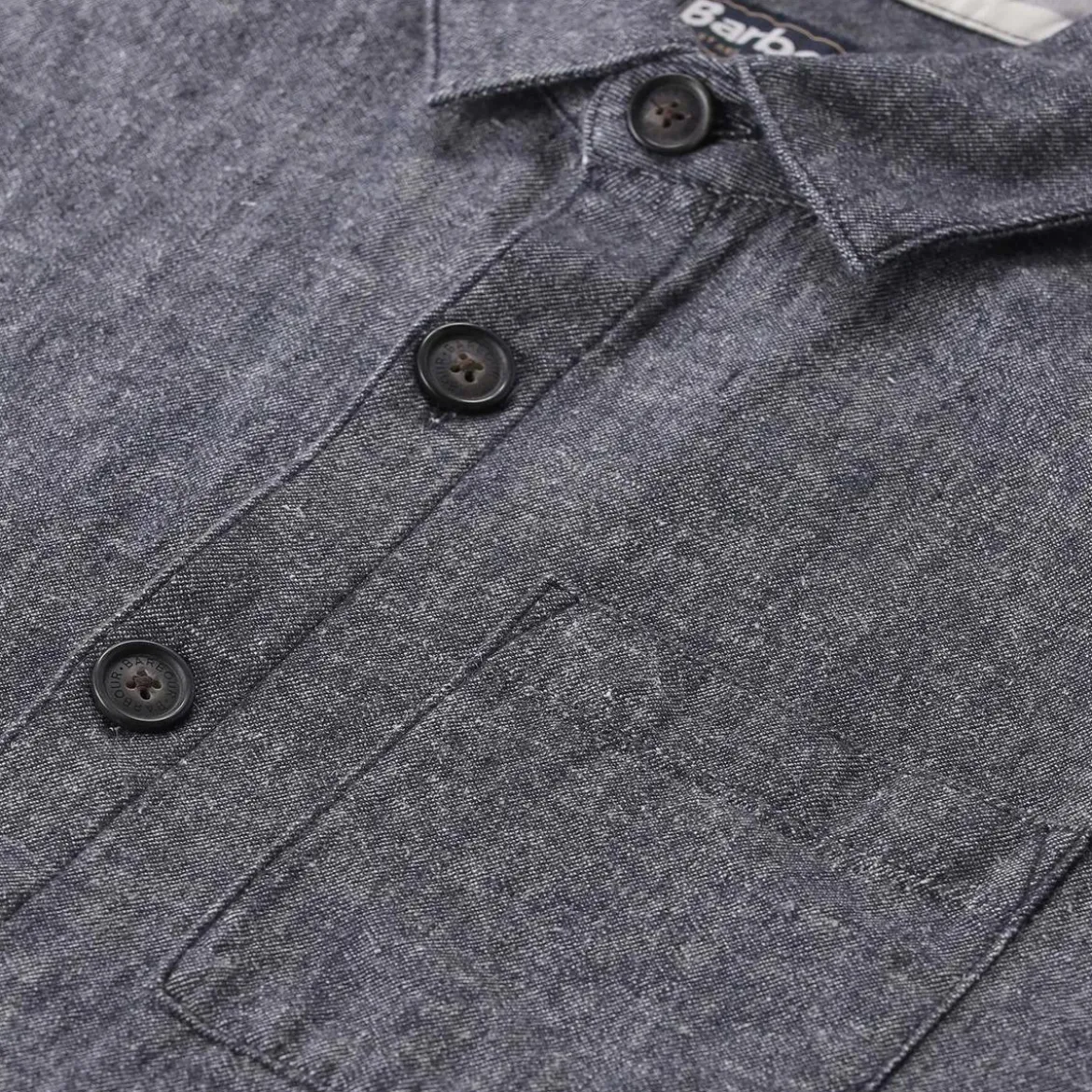 Barbour Overshirt Stillwater aus Leinen-Mix blau Hemd