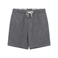 Barbour Shorts Stillwater aus Leinen dunkelblau Stoffshorts