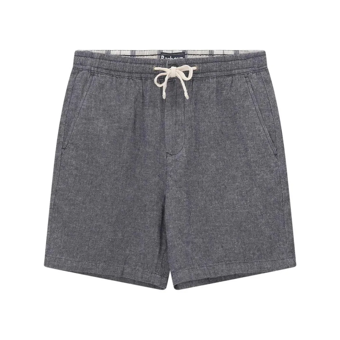 Barbour Shorts Stillwater aus Leinen dunkelblau Stoffshorts
