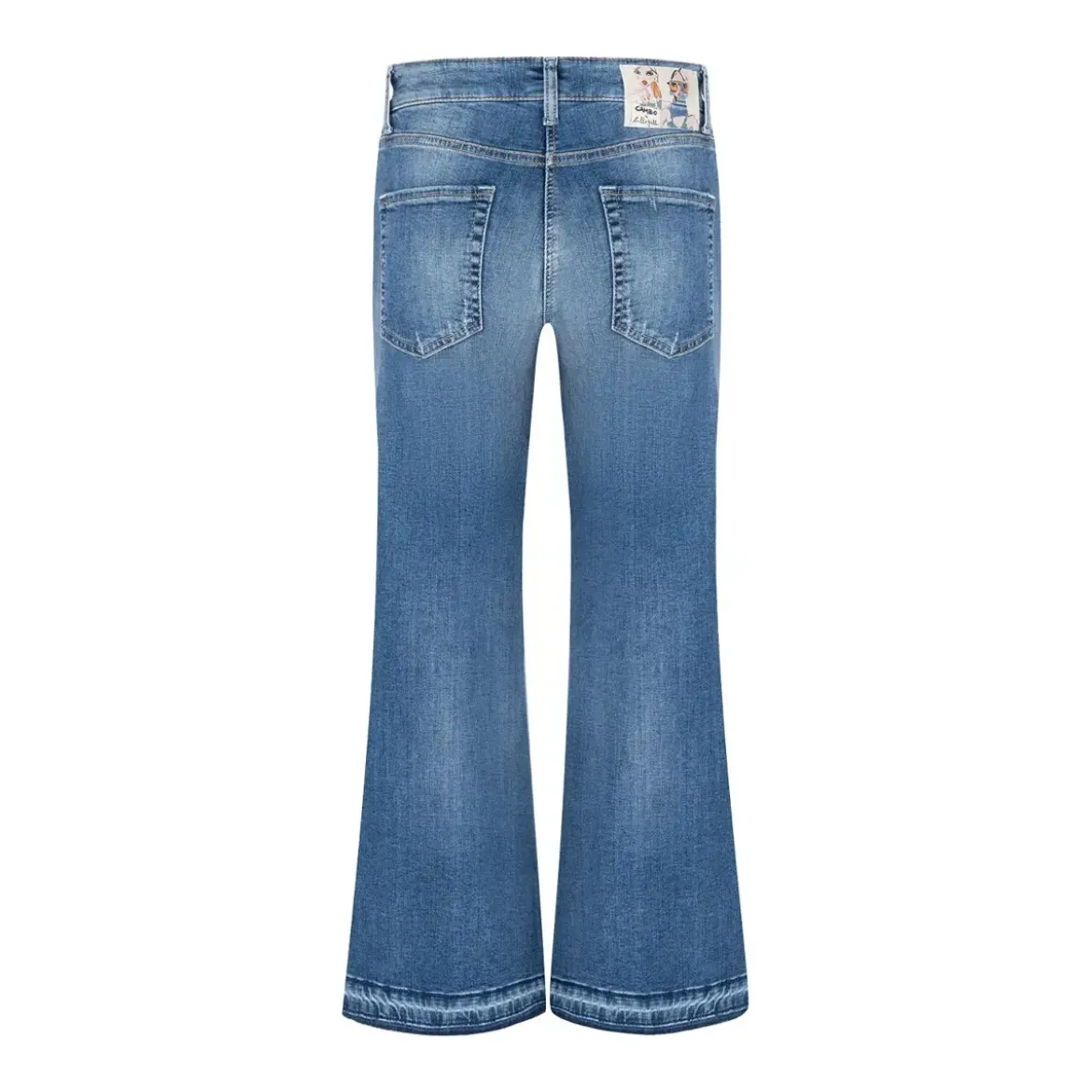 Cambio Boot Cut Jeans Felina cropped blau Bootcut-Jeans