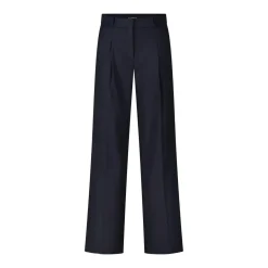 Cambio Wide Leg Stoffhose mit Leinen Navy Stoffhose