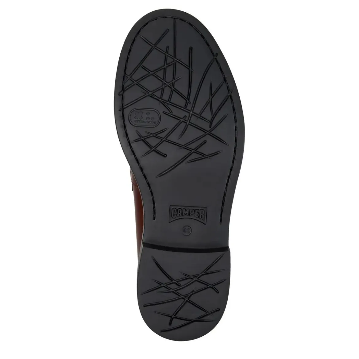 Camper Bei Dean, einem zeitlosen Unisex-Stil, trifft Trad burgund Schnürschuhe