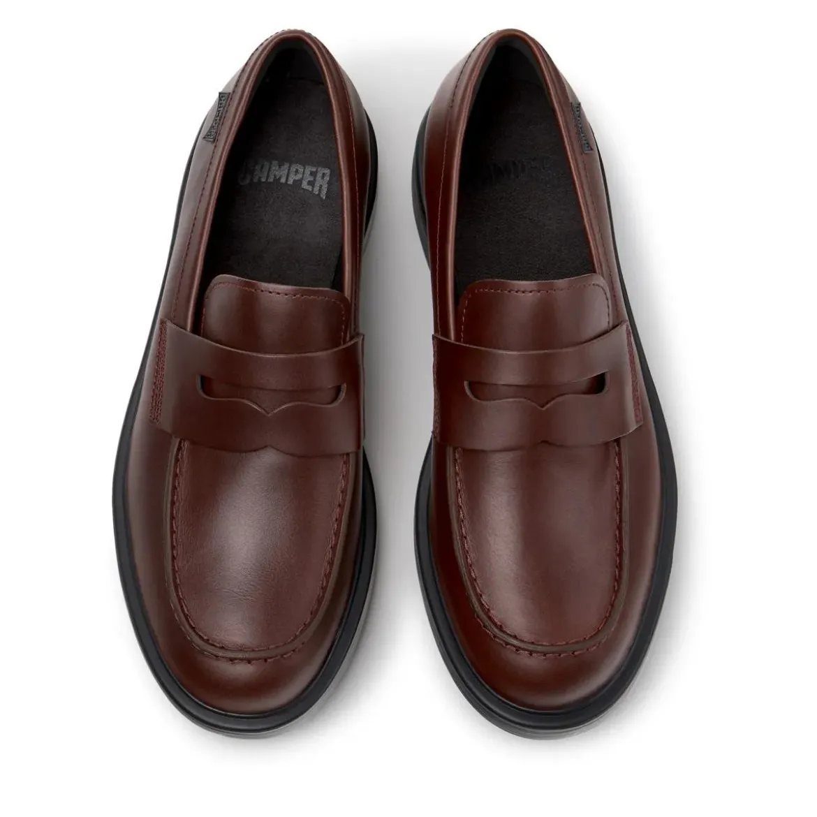 Camper Bei Dean, einem zeitlosen Unisex-Stil, trifft Trad burgund Schnürschuhe